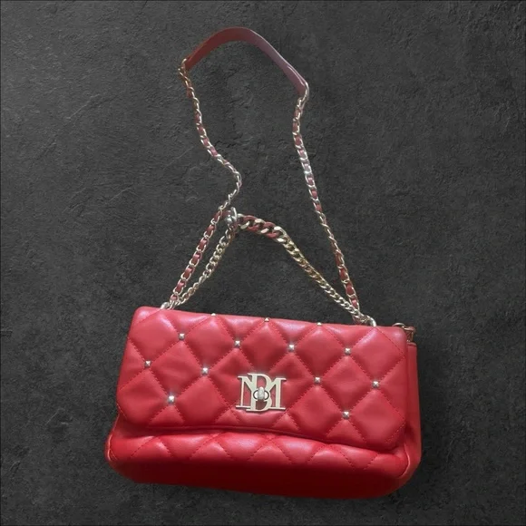 Badgley Mischka Red Quilted Crossbody Bag - Picture 2 of 16
